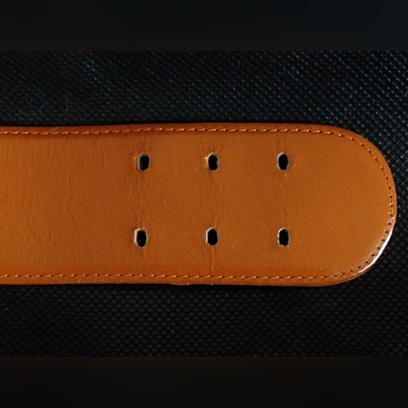 AUTHENTIC 11020 CHRISTIAN DIOR LEATHER & SNAKESKIN ORANGE BELT ML USA (NWOT) - Picture 7 of 10